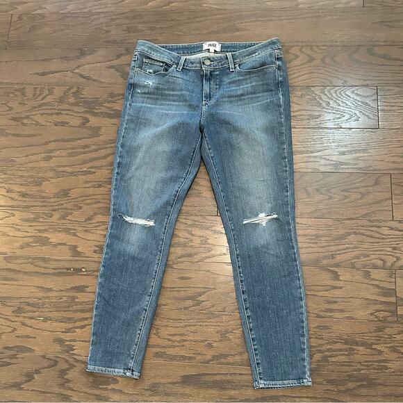 Paige Woman’s Jeans Verdugo Ankle Teagan Destructed Size 32 - Picture 1 of 8